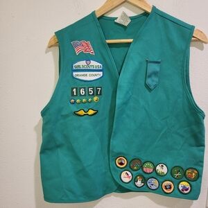 Girl Scouts Vest with badges large girls